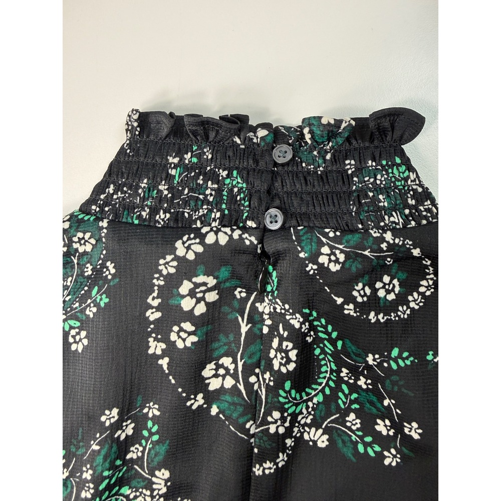 LOFT Women Mini Dress Size 8 Black Floral Long Sleeve Mock Neck Boho Chic - Picture 13 of 14